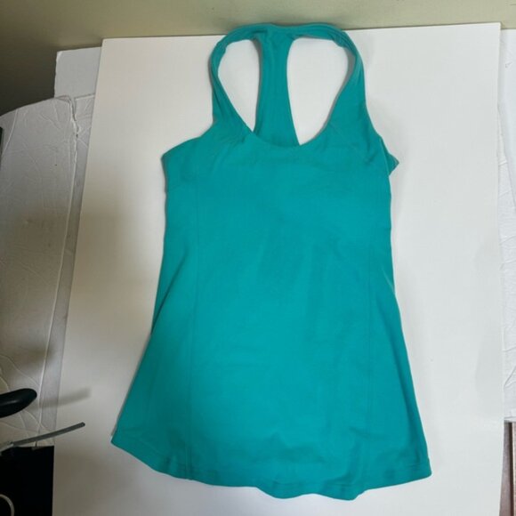 Lululemon Round Neck Tank Racer Swiftly Luon Bra Shelf Top Logo Tiffany Blue 4 - Picture 3 of 14